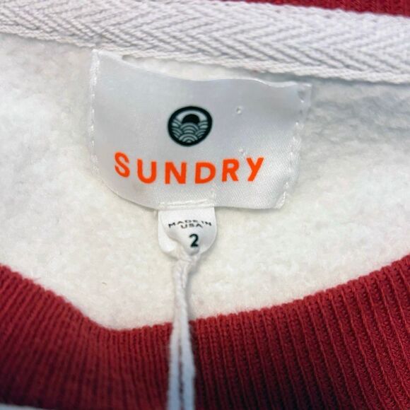 Sundry Pullover Sweatshirt Gray Blue Red M - Picture 3 of 5